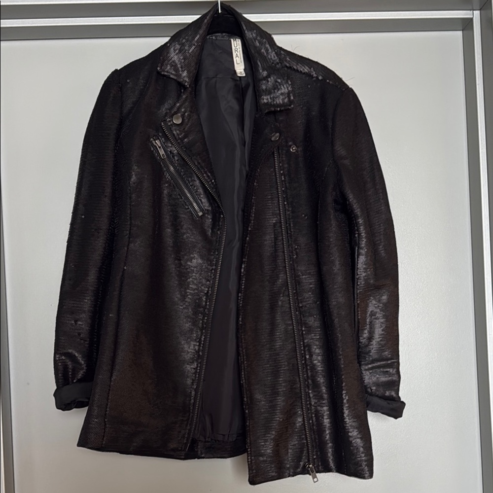 Mural Shiny Black Sequin Jacket